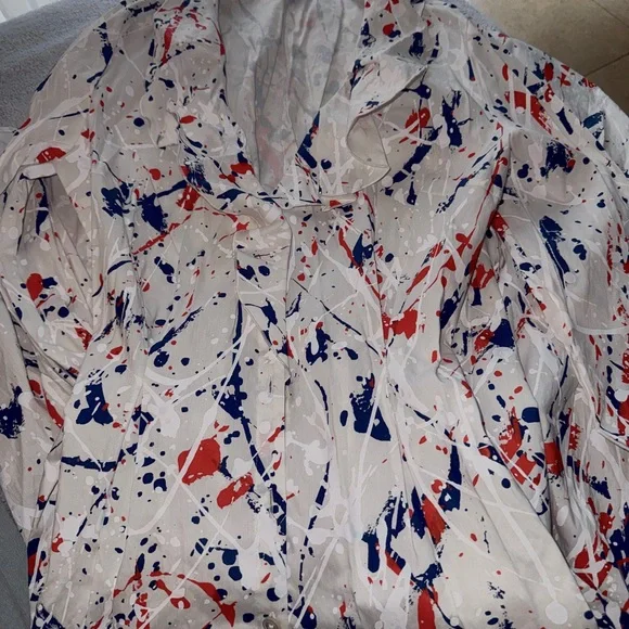 Ralph Lauren Blue Label White Splatter Long Sleeve Dress - Picture 4 of 6